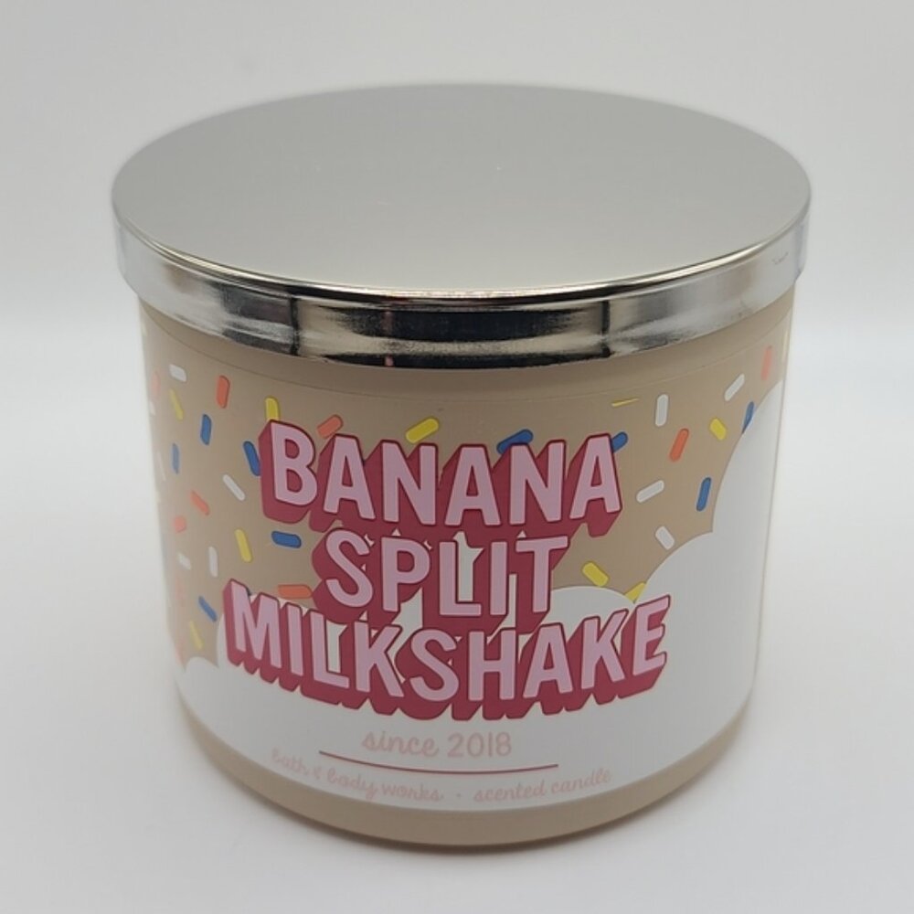 Rare Bath & Body Works Banana Split Milkshake 3-wick Candle